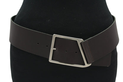 Dames riem bruin mocca - Leren heupriem 6cm met zilverkleurige gesp