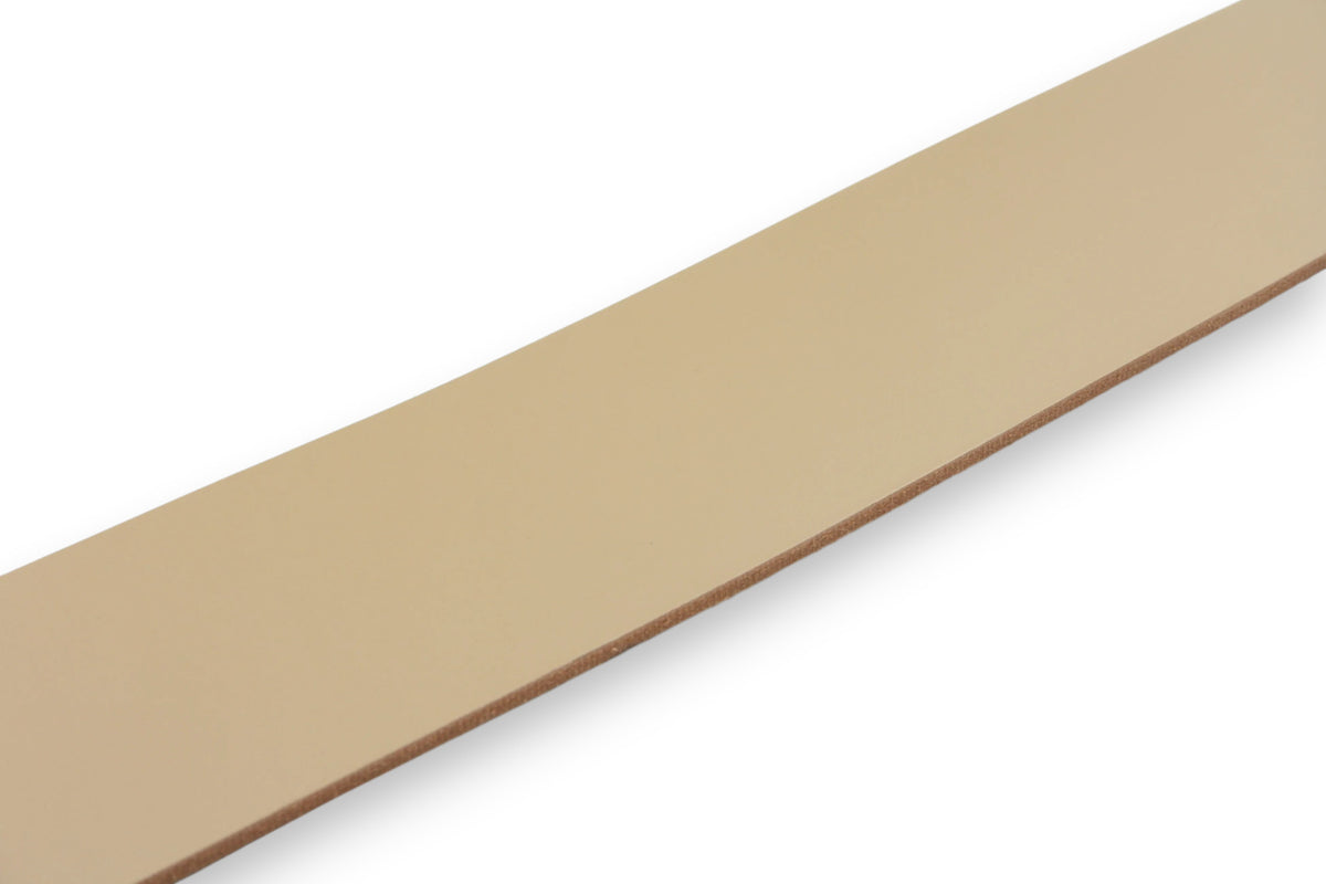 Dames riem zand - Brede leren riem 6cm met zilveren gesp