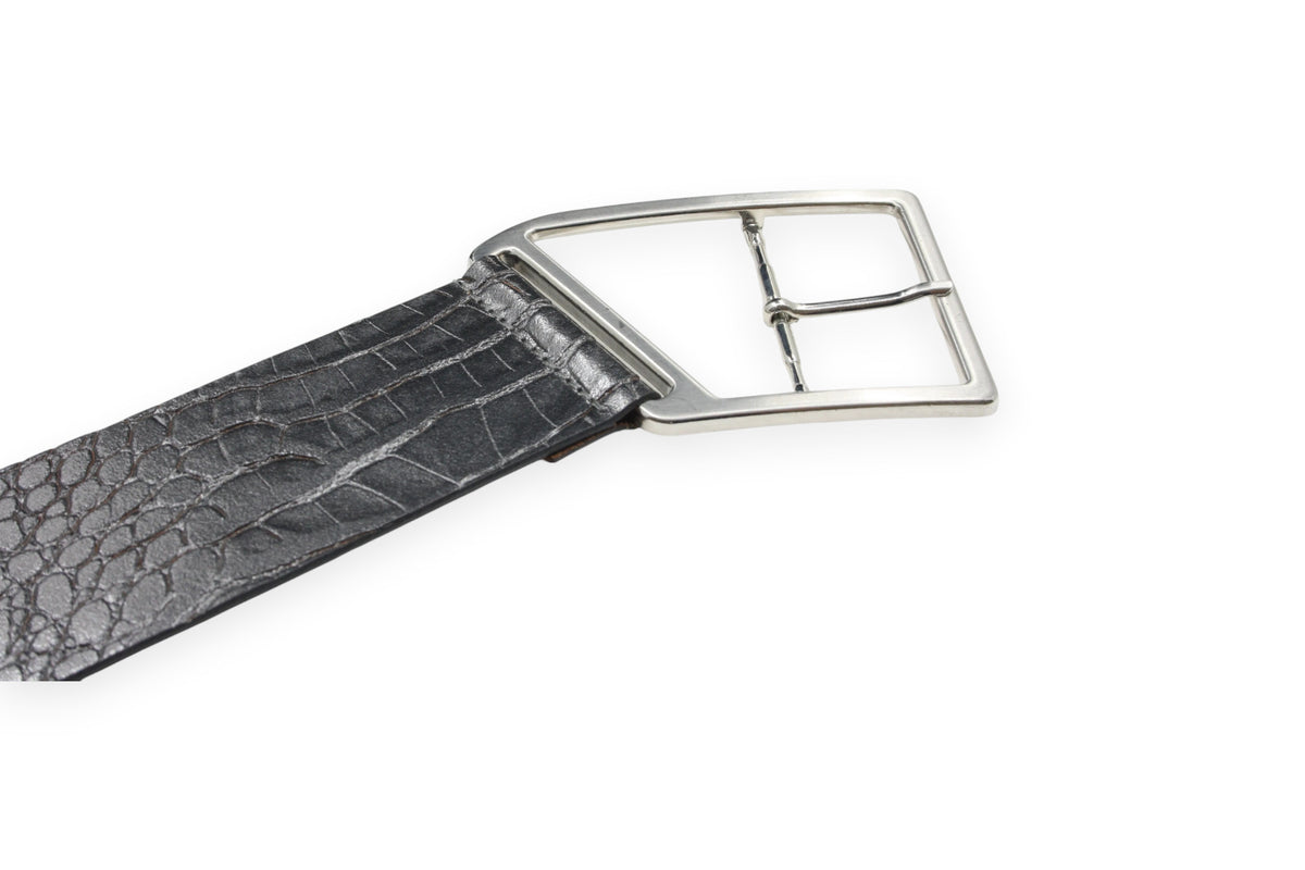 Dames riem mocca - Leren heupriem 6cm met zilverkleurige gesp