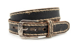 dames jeans riem bruin leer 4 cm