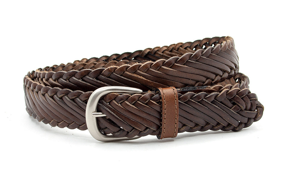 Vlechtriem bruin heren