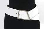 dames brede riem wit leer 6 cm