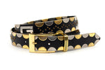 dames jeans riem zwart/goud/zilver kunstleer 3 cm