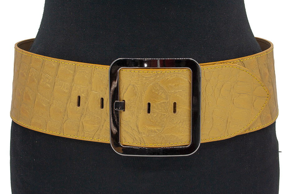 Brede dames heupriem mat goud