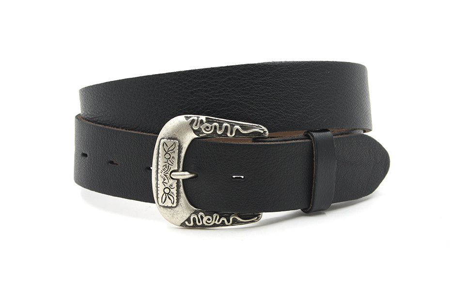 Dames jeans riem zwart