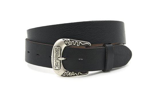 Dames jeans riem zwart