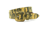 dames jeans riem geel / zwart leer 4 cm
