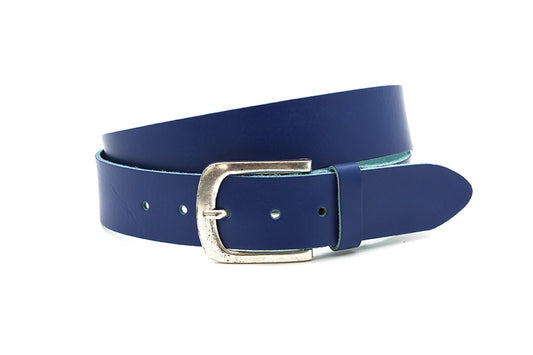 Dames jeans riem kobalt blauw