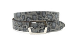 dames jeans riem zwart/blauw leer 3.5 cm