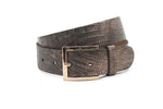 dames jeans riem brons leer 4 cm