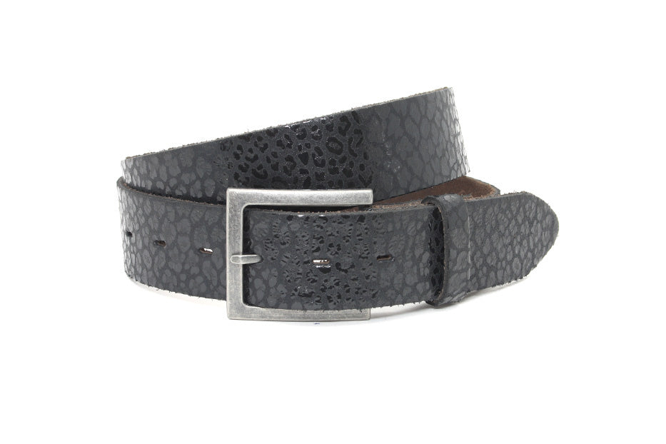 dames riem zwart namaak reptiel print