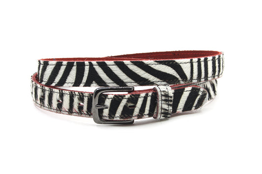 Dames riem wit/zwart met zebraprint