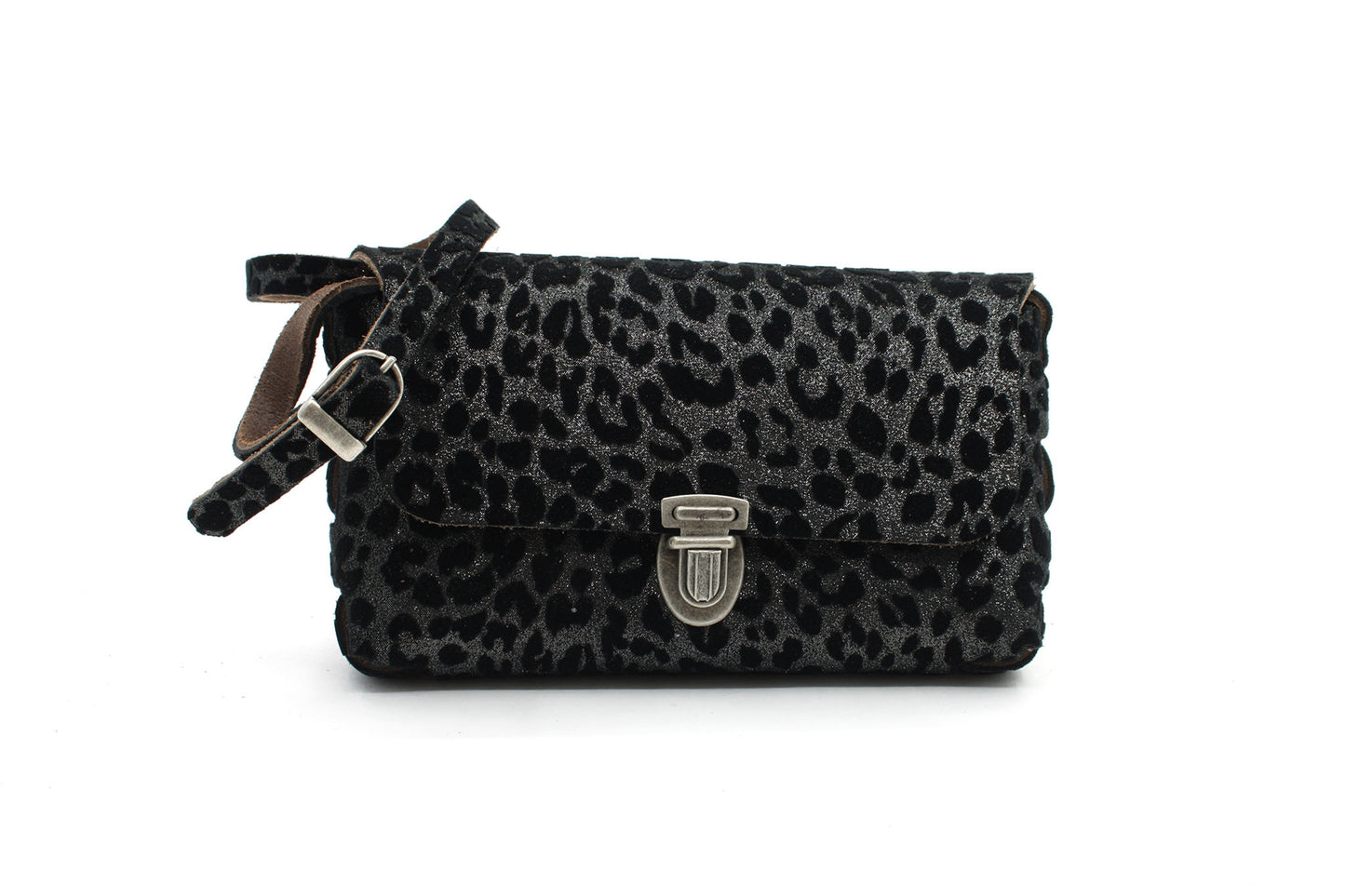 dames zwart/zilver leer