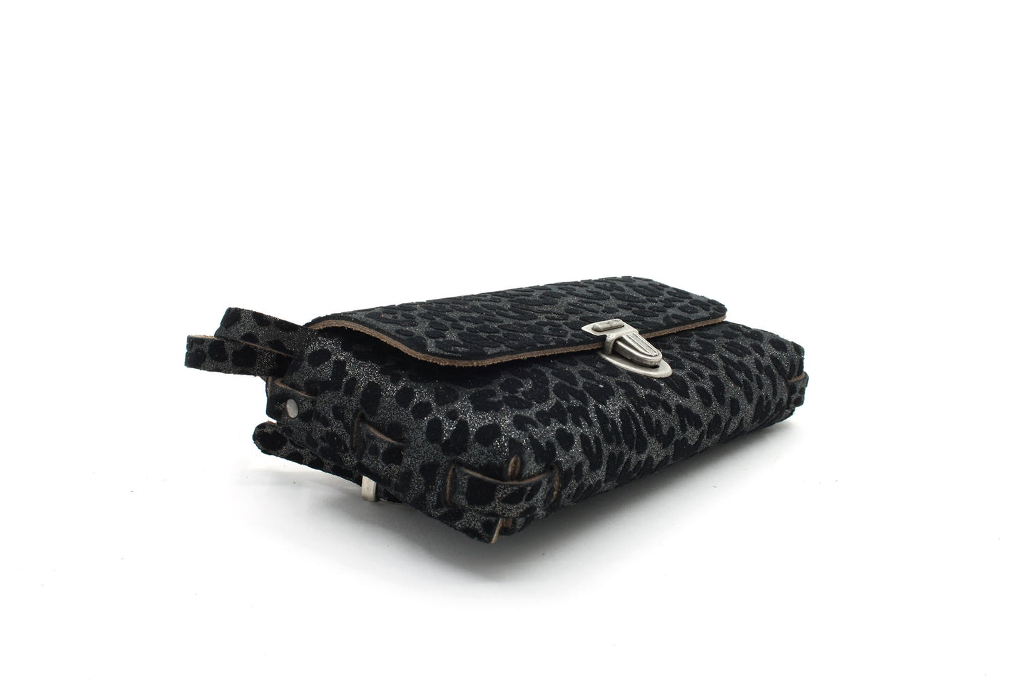 dames zwart/zilver leer