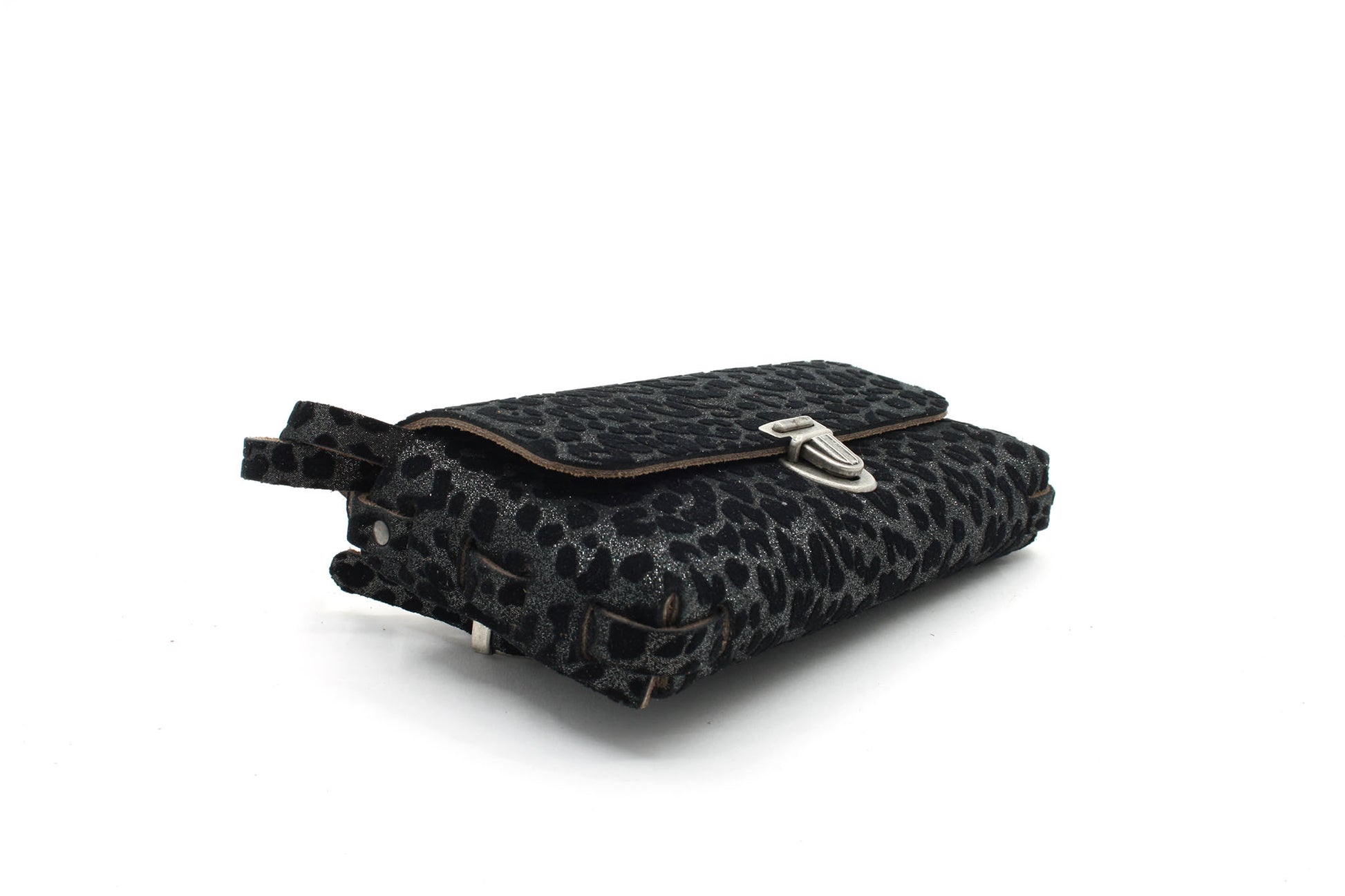 dames zwart/zilver leer