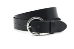 dames basic riem zwart leer 4 cm