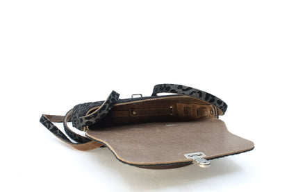 dames zwart/zilver leer