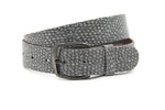 dames jeans riem grijs leer 4 cm