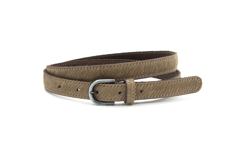 Dames riem beige hair-on