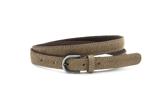 Dames riem beige hair-on