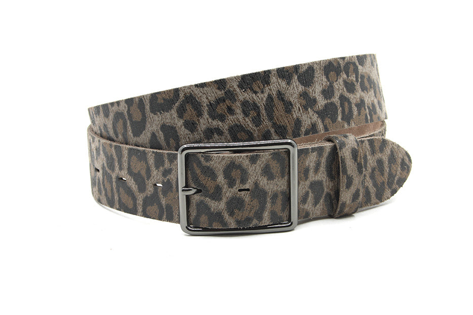 Dames riem taupe /bruin/zwart luipaard