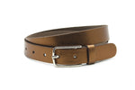 dames smalle riem brons leer 3 cm
