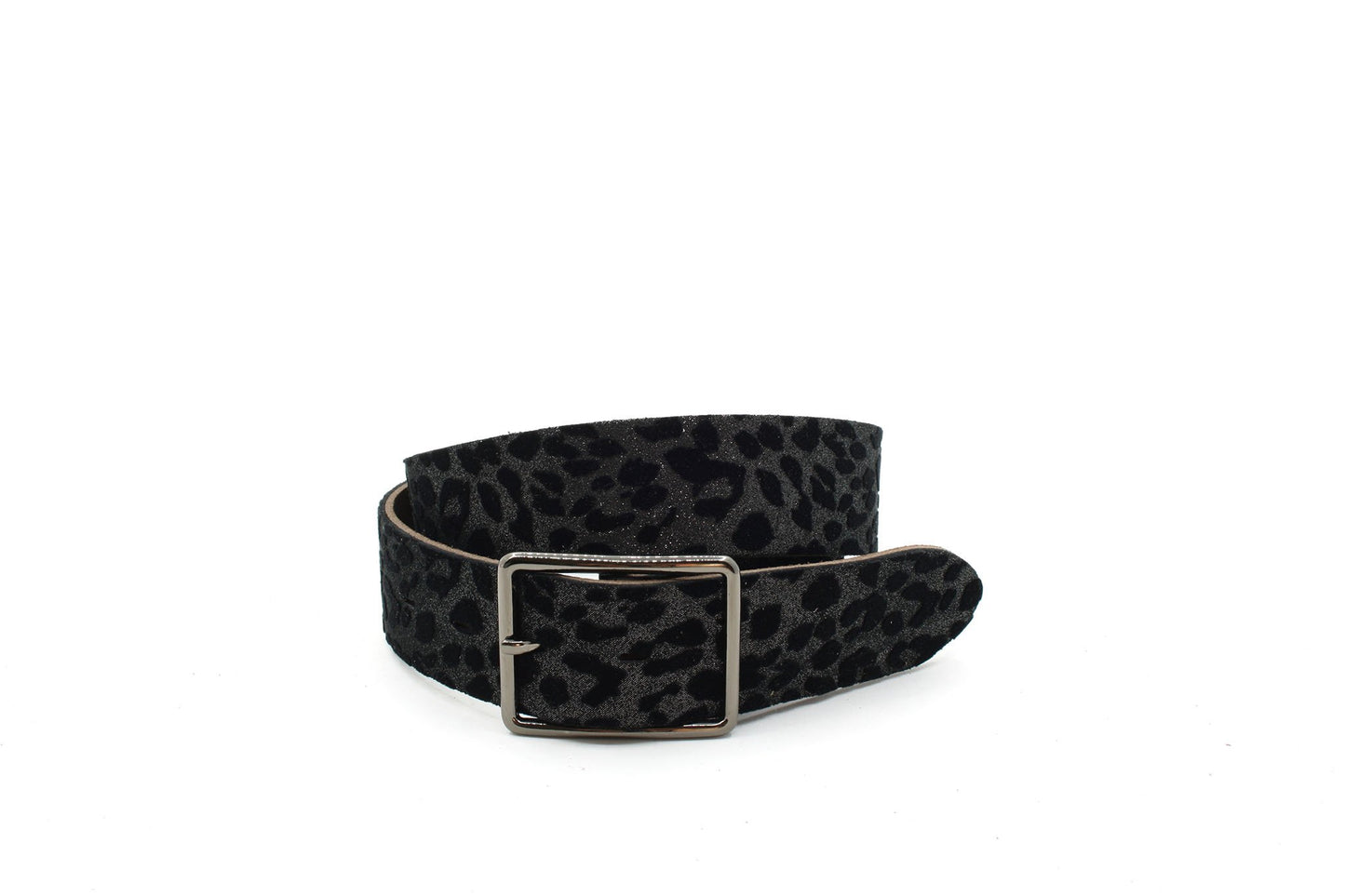 Dames riem met luipaard print fluweel