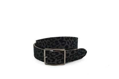 Dames riem met luipaard print fluweel