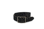 dames jeans riem zwart/glitter leer 4 cm