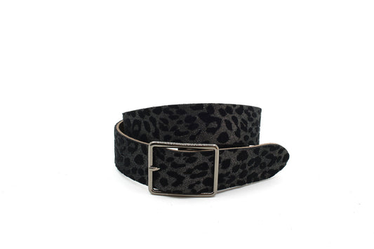 Dames riem met luipaard print fluweel