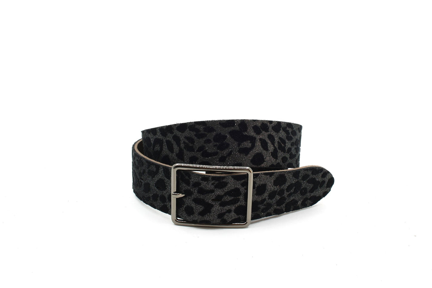 Dames riem met luipaard print fluweel