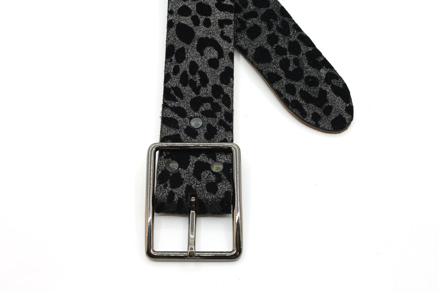 Dames riem met luipaard print fluweel