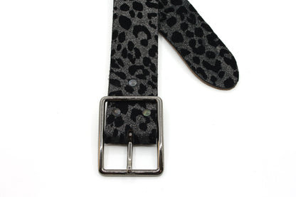 Dames riem met luipaard print fluweel