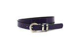 dames smalle riem paars leer 2 cm