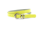 dames smalle riem geel leer 2 cm