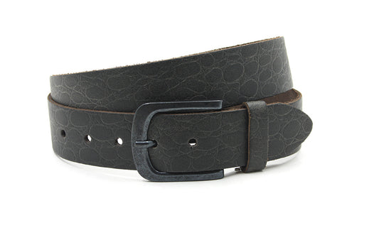 Jeans riem donkergrijs print