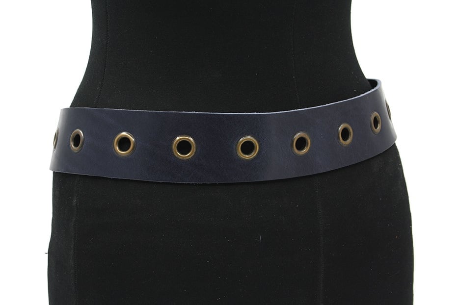 Dames heupriem navy met ringen