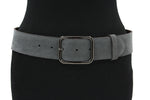 dames brede riem grijs suède 5 cm