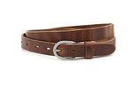 dames smalle riem midden bruin leer 2.5 cm