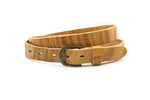 dames smalle riem camel leer 2.5 cm