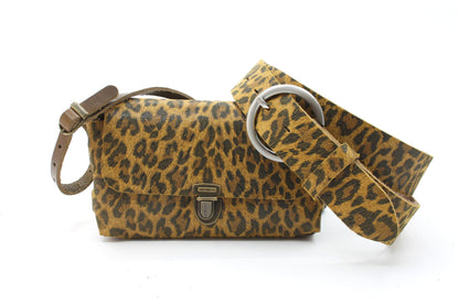 Dames riem met luipaard print