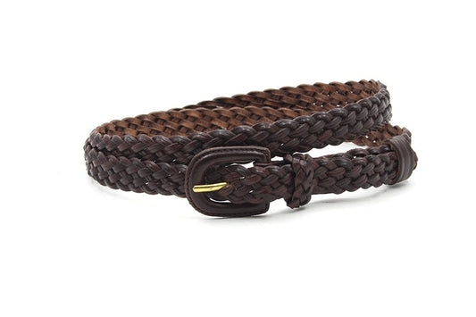 Dames vlechtriem rood bruin