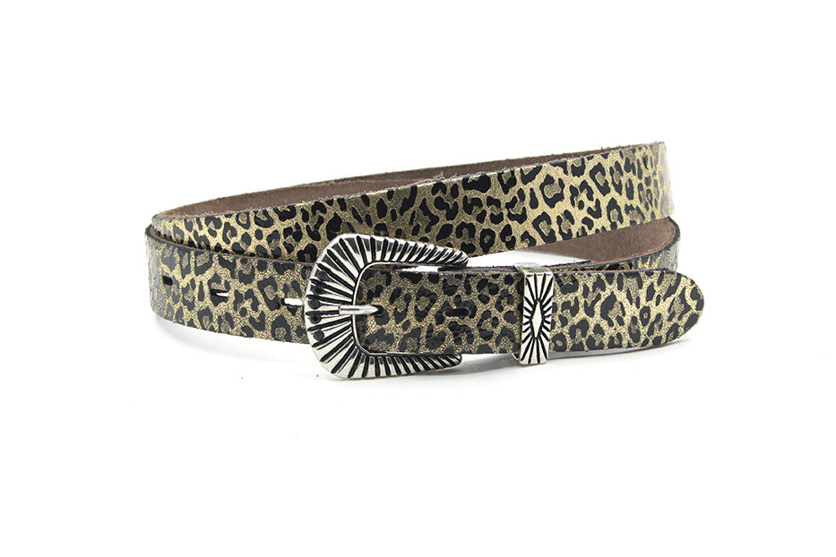 Dames riem goud tijger
