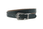 dames smalle riem groen leer 2.5 cm