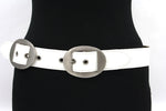 dames brede riem wit leer 4 cm