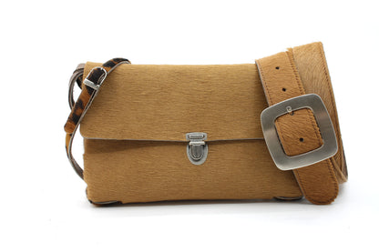 Dames riem hair-on camel