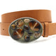 Dames buckle riem cognac