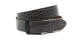 heren jeans riem grijs leer 4 cm
