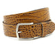 Dames jeansriem cognac croco