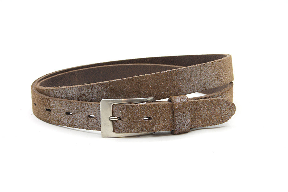 Dames riem taupe met zilverglans